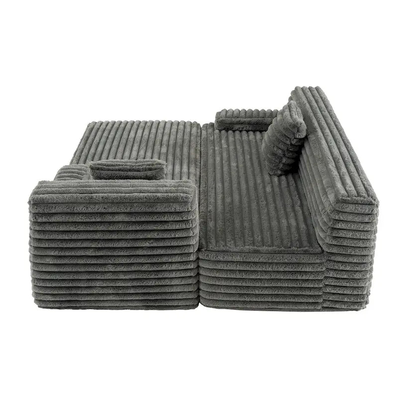 Canapé d’angle Cloud, canapé moderne rembourré avec 2 coussins décoratifs, canapé modulable combiné, canapé d’angle modulable en L