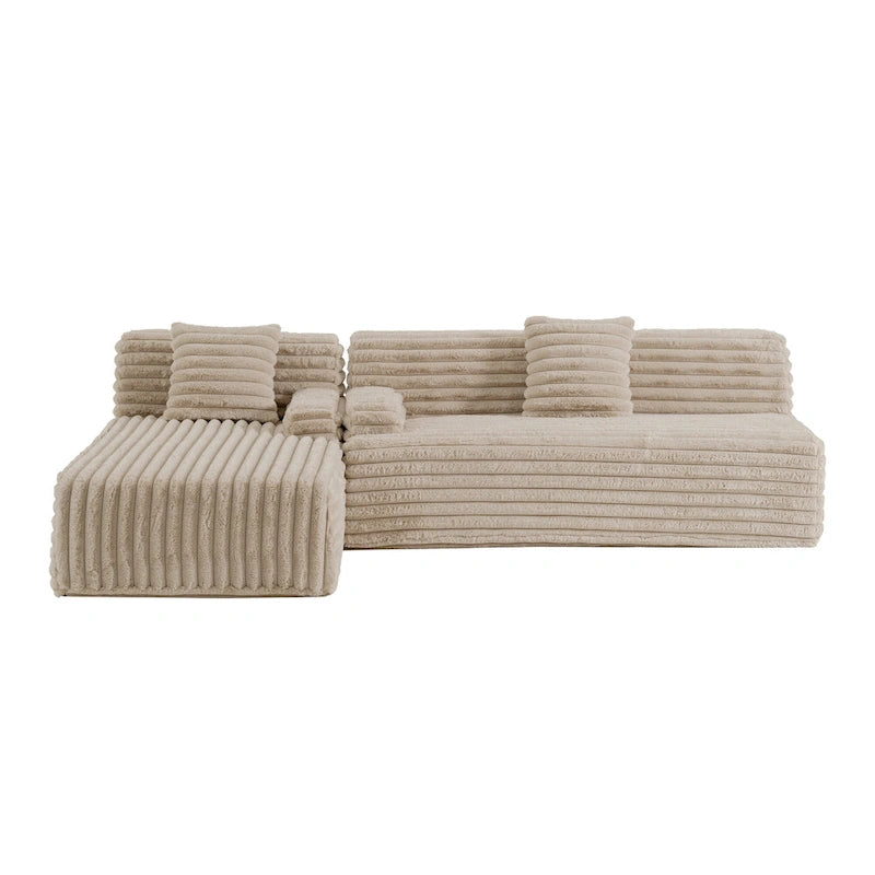 Canapé d’angle Cloud, canapé moderne rembourré avec 2 coussins décoratifs, canapé modulable combiné, canapé d’angle modulable en L