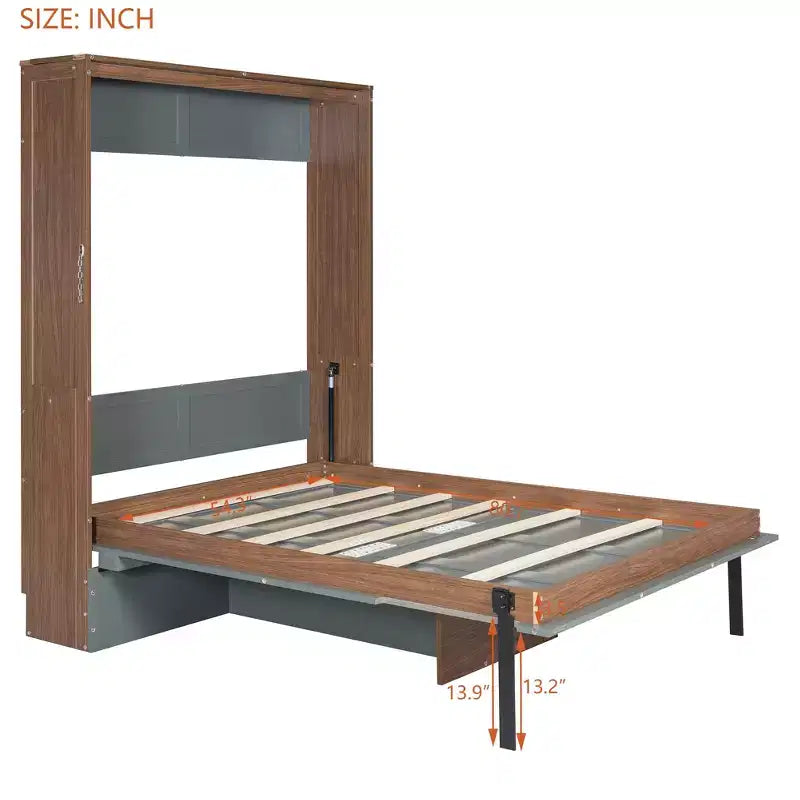 Lit escamotable pleine grandeur, lit mural en bois pleine armoire avec bureau pliable, lit mural pliant pour chambre d'amis/bureau